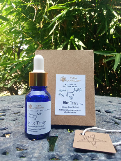 Blue Tansy oil. Steam distilled